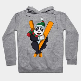 Panda as Skier with Ski Scarf & Bobble hat Hoodie